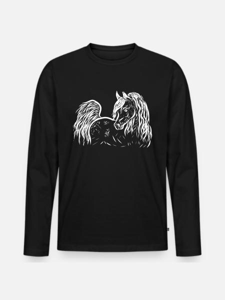 Arabian Pi white - Men's Premium Organic Long Sleeve Shirt - black