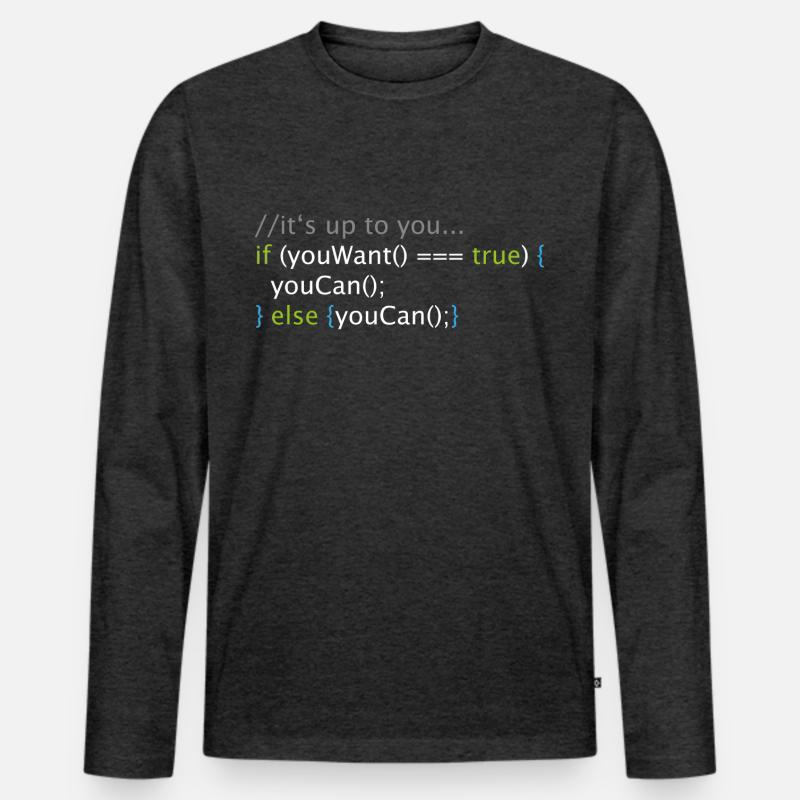 Informatique Nerd Geek Code programmeur T-shirt manches longues Premium bio Homme
