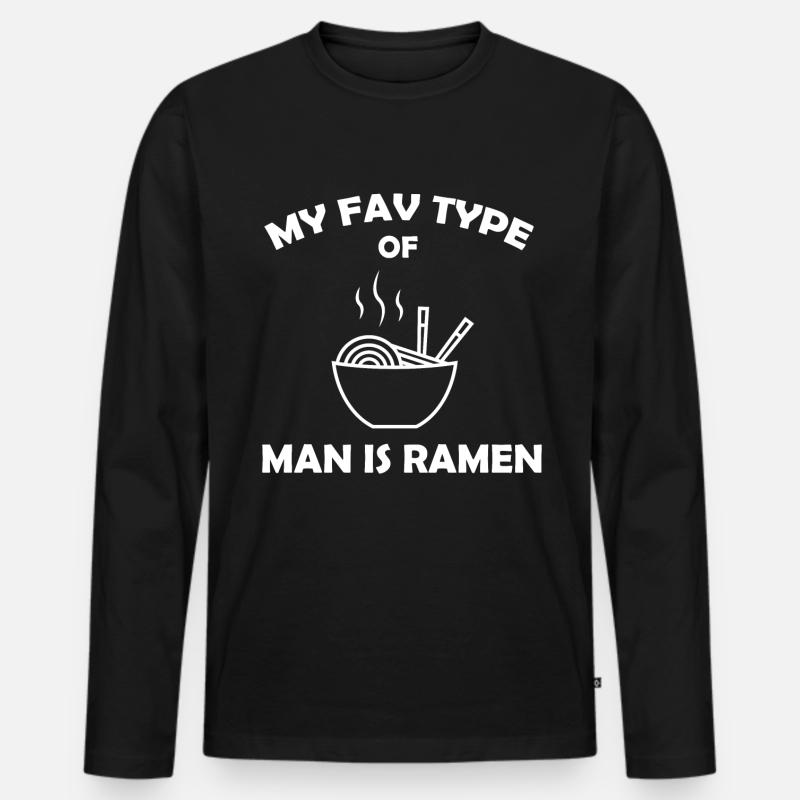 Ramen Nudeln Lieblings Mann - Männer Premium Bio Langarmshirt - Schwarz