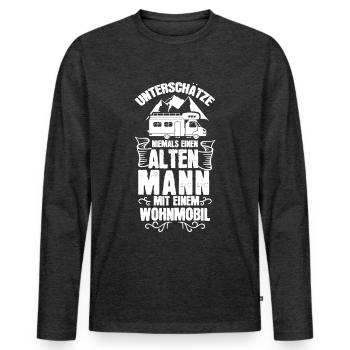 Mobile home man - Men's Premium Organic Long Sleeve Shirt - heather anthracite - Front - Nico (187cm)