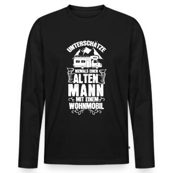 Mobile home man - T-shirt manches longues Premium bio Homme - noir - Devant - Nico (187cm)