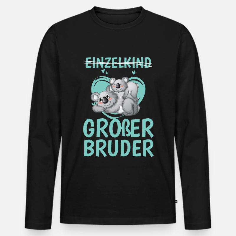 Großer Bruder - Koala - Männer Premium Bio Langarmshirt - Schwarz