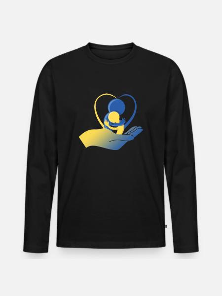 Down syndrome design - Men's Premium Organic Long Sleeve Shirt - black