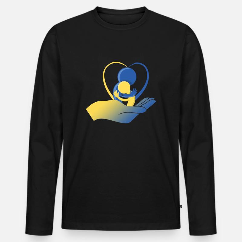 Downsyndrome Design - Männer Premium Bio Langarmshirt - Schwarz