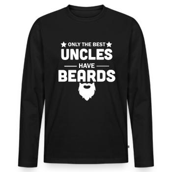 Onkel Bart Vollbart Geschenk - Männer Premium Bio Langarmshirt - Schwarz - Vorne - Nico (187cm)