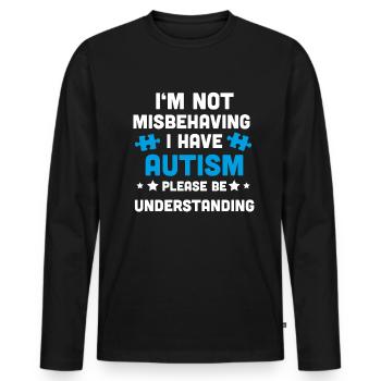Autismus Bewusstsein Asperger Syndrom - Männer Premium Bio Langarmshirt - Schwarz - Vorne - Nico (187cm)