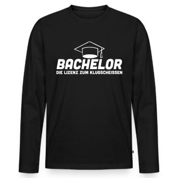 Bachelor Abschluss Geschenk Absolventen der Uni - Männer Premium Bio Langarmshirt - Schwarz - Vorne - Nico (187cm)