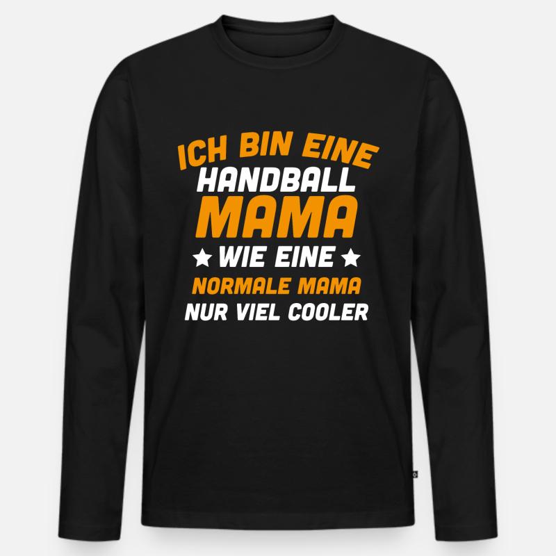 Handball Mama Geschenk - Männer Premium Bio Langarmshirt - Schwarz