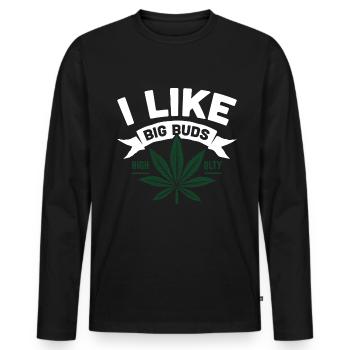 420 Weed 1000 - T-shirt manches longues Premium bio Homme - noir - Devant - Nico (187cm)