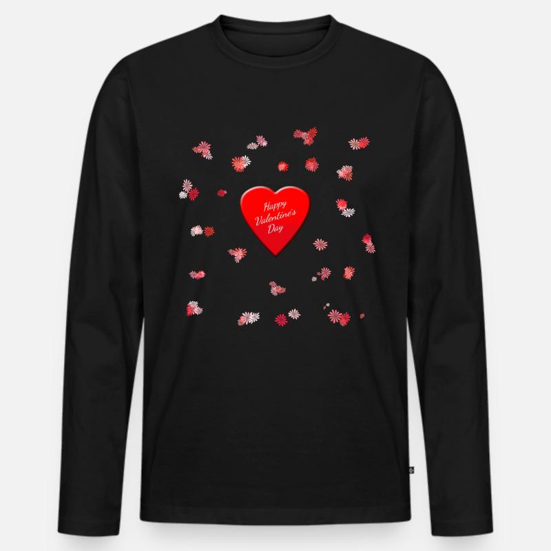 Joyeuse Saint Valentin Saint Valentin - T-shirt manches longues Premium bio Homme - noir