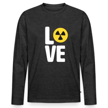 Nuklear Radioaktivität Röntgenstrahlen Atomkraft - Männer Premium Bio Langarmshirt - Anthrazit meliert - Vorne - Nico (187cm)