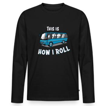 Bus driver bus - Men's Premium Organic Long Sleeve Shirt - black - Front - Nico (187cm)