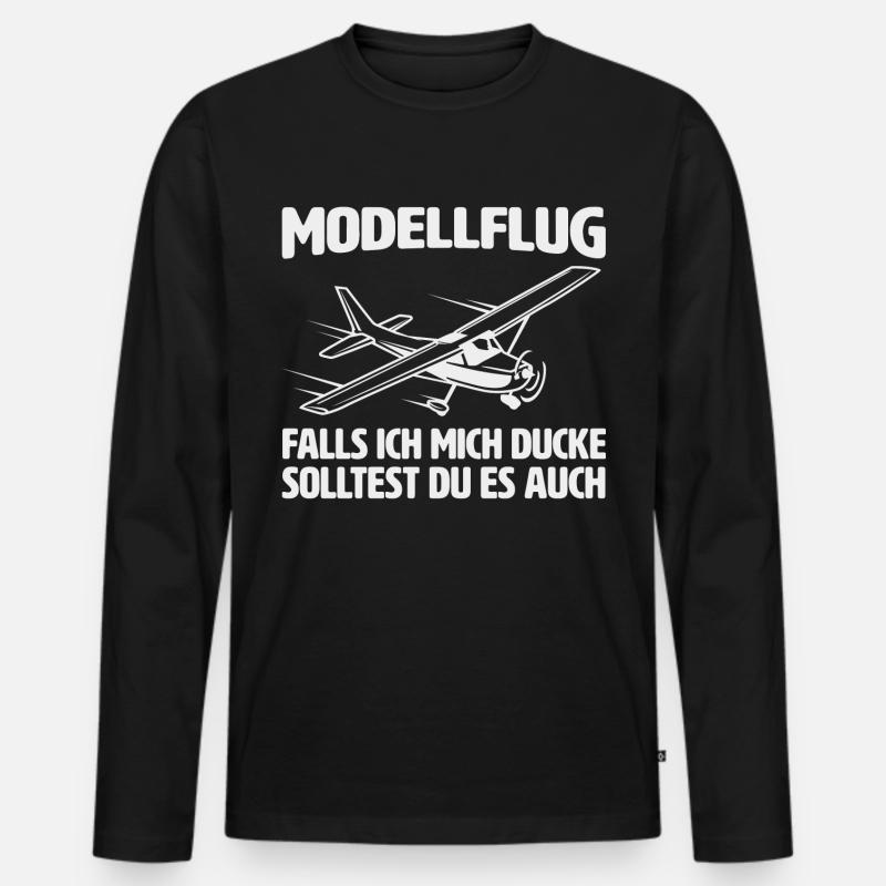 Modellflug RC Flugzeug Modellflieger - Männer Premium Bio Langarmshirt - Schwarz