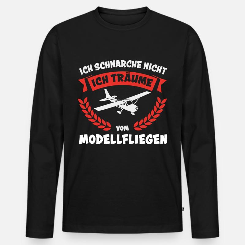 Modellflug RC Flugzeug Modellflieger - Männer Premium Bio Langarmshirt - Schwarz