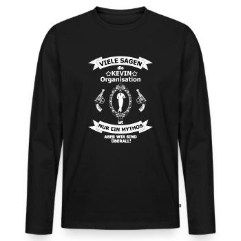 Mein Name ist KEVIN Coole Geschenkidee Lustig - Männer Premium Bio Langarmshirt - Schwarz - Vorne - Nico (187cm)
