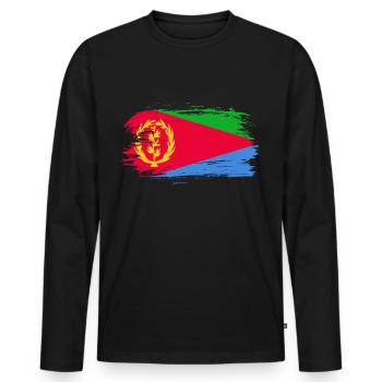 Eritrea Flagge - Männer Premium Bio Langarmshirt - Schwarz - Vorne - Nico (187cm)