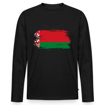 Weißrussland Belarus Flagge - Männer Premium Bio Langarmshirt - Schwarz - Vorne - Nico (187cm)