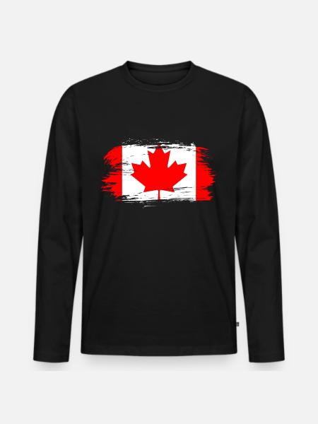 Drapeau du Canada - T-shirt manches longues Premium bio Homme - noir