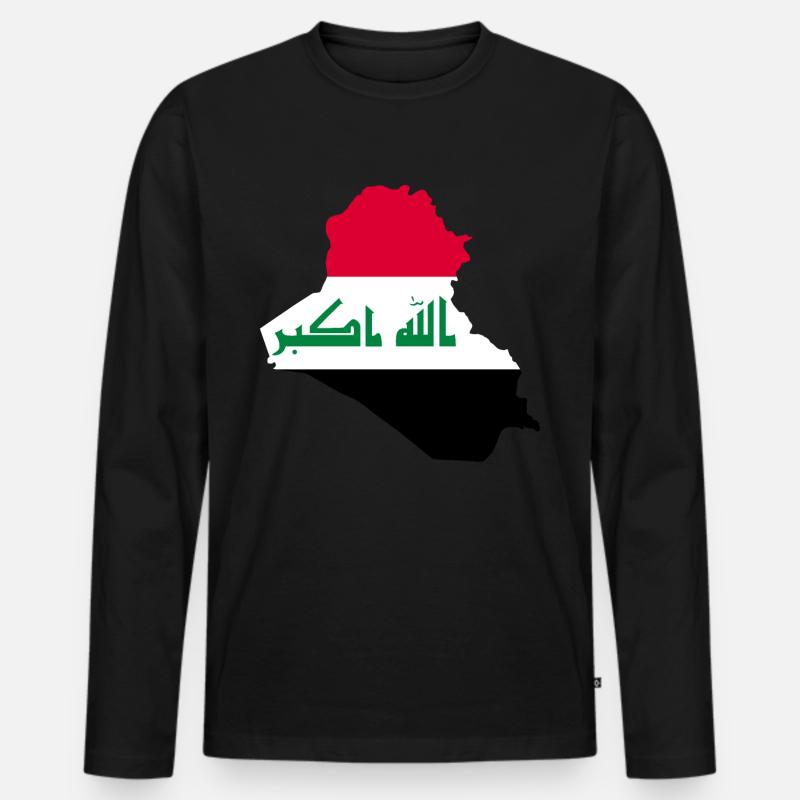 Irak Flagge Landkarte Geschenkidee - Männer Premium Bio Langarmshirt - Schwarz