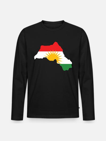 Kurdistan Map Flag Gift Idea - Men's Premium Organic Long Sleeve Shirt - black