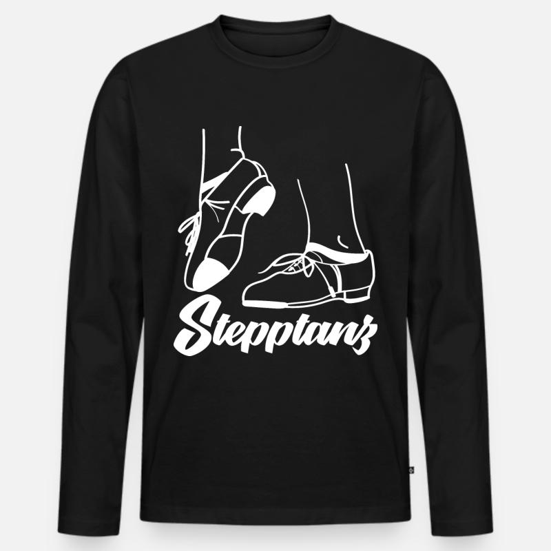 Stepptanz - Männer Premium Bio Langarmshirt - Schwarz