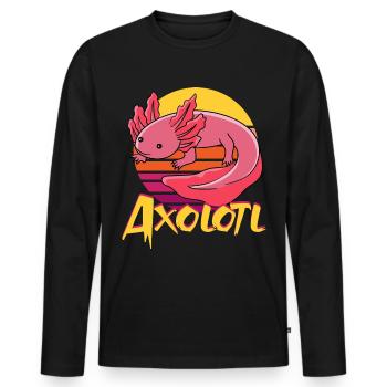 Vintage Axolotl - Männer Premium Bio Langarmshirt - Schwarz - Vorne - Nico (187cm)