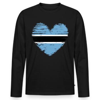 Drapeau drapeau du Botswana - T-shirt manches longues Premium bio Homme - noir - Devant - Nico (187cm)