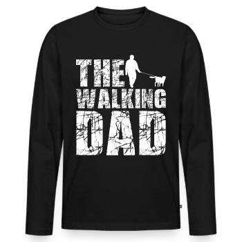 The walking dad - T-shirt manches longues Premium bio Homme - noir - Devant - Nico (187cm)