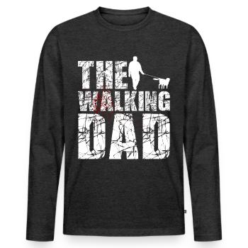 The walking dad - T-shirt manches longues Premium bio Homme - anthracite chiné - Devant - Nico (187cm)