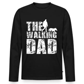 The walking dad - T-shirt manches longues Premium bio Homme - noir - Devant - Nico (187cm)