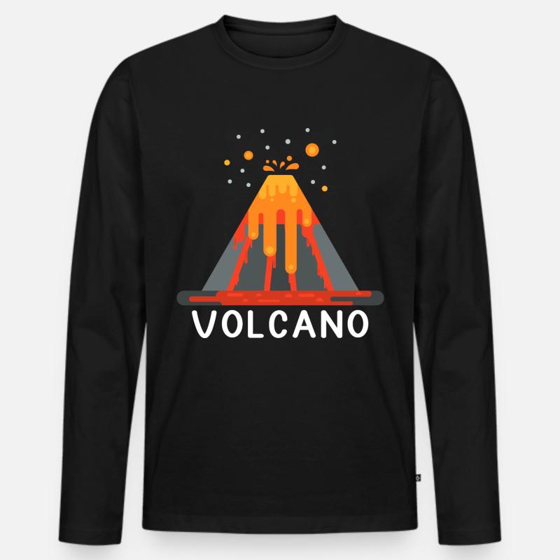Vulkan Vulkane Vulkanliebhaber Shirt lustig Vulkan - Männer Premium Bio Langarmshirt - Schwarz