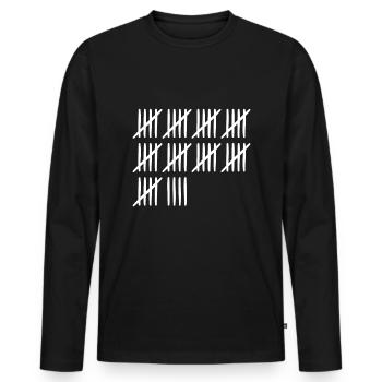 49e anniversaire liste de 49 ans - T-shirt manches longues Premium bio Homme - noir - Devant - Nico (187cm)