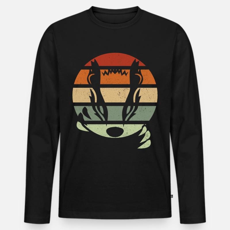 Honigdachs - Männer Premium Bio Langarmshirt - Schwarz