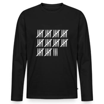 53 Geburtstag Strichliste - 53 Jahre alt - Männer Premium Bio Langarmshirt - Schwarz - Vorne - Nico (187cm)