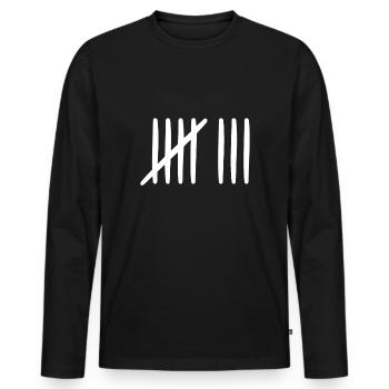 8 birthday tally sheet - 8 years old - Men's Premium Organic Long Sleeve Shirt - black - Front - Nico (187cm)