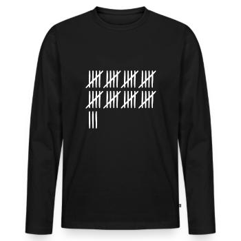 43 Anniversaire Liste-barres - 43 ans - T-shirt manches longues Premium bio Homme - noir - Devant - Nico (187cm)