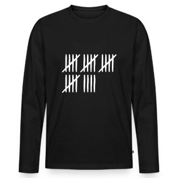 24 birthday tally sheet - 24 years old - Men's Premium Organic Long Sleeve Shirt - black - Front - Nico (187cm)