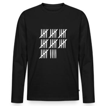39 anniversaire Liste-barres - 39 ans - T-shirt manches longues Premium bio Homme - noir - Devant - Nico (187cm)