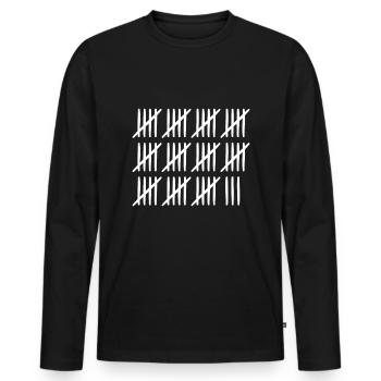 58 anniversaire Liste-barres - 58 ans - T-shirt manches longues Premium bio Homme - noir - Devant - Nico (187cm)