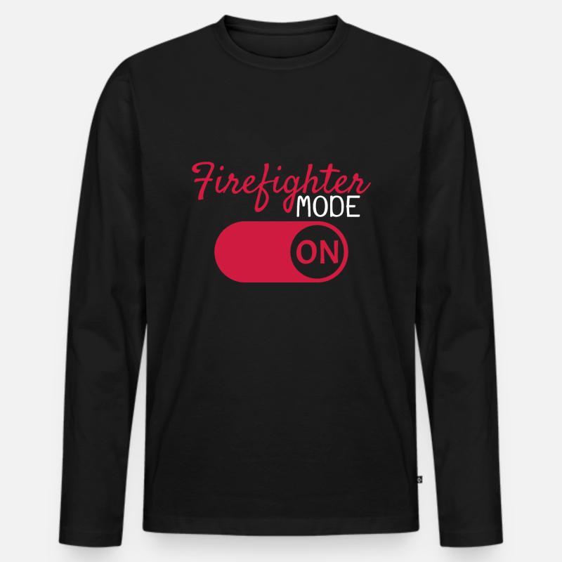Feuerwehr - Männer Premium Bio Langarmshirt - Schwarz