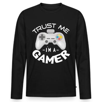 Trust me I'm gamers gambling console game - Men's Premium Organic Long Sleeve Shirt - black - Front - Nico (187cm)