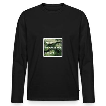 Nature hug biological forest jungle eco environment - Men's Premium Organic Long Sleeve Shirt - black - Front - Nico (187cm)