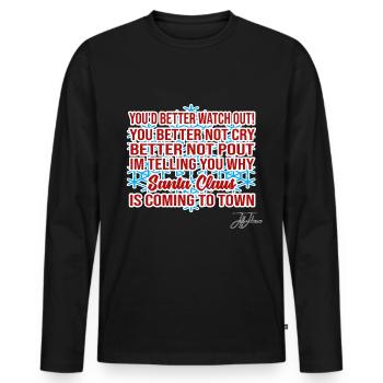 Noël Noël Noël Noël - T-shirt manches longues Premium bio Homme - noir - Devant - Nico (187cm)