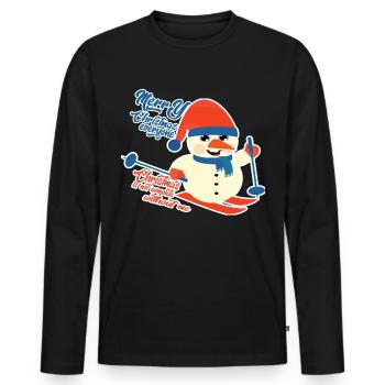 Christmas Christmas Christmas Christmas - Men's Premium Organic Long Sleeve Shirt - black - Front - Nico (187cm)
