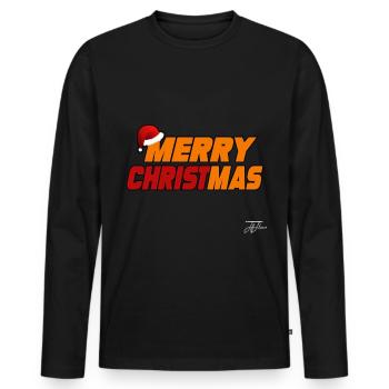 Christmas Christmas Christmas Christmas X-Mas - Men's Premium Organic Long Sleeve Shirt - black - Front - Nico (187cm)