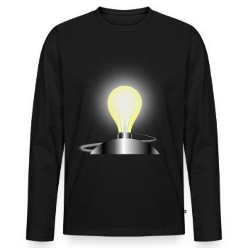 Light bulb socket - Men's Premium Organic Long Sleeve Shirt - black - Front - Nico (187cm)