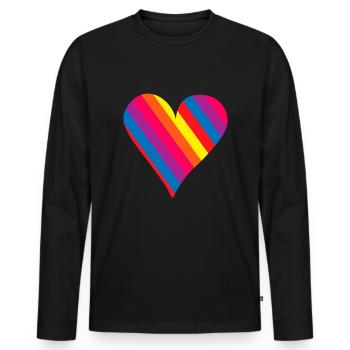 Fierté gai - T-shirt manches longues Premium bio Homme - noir - Devant - Nico (187cm)