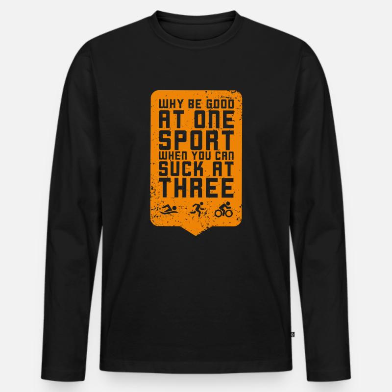 Triathlet - Männer Premium Bio Langarmshirt - Schwarz