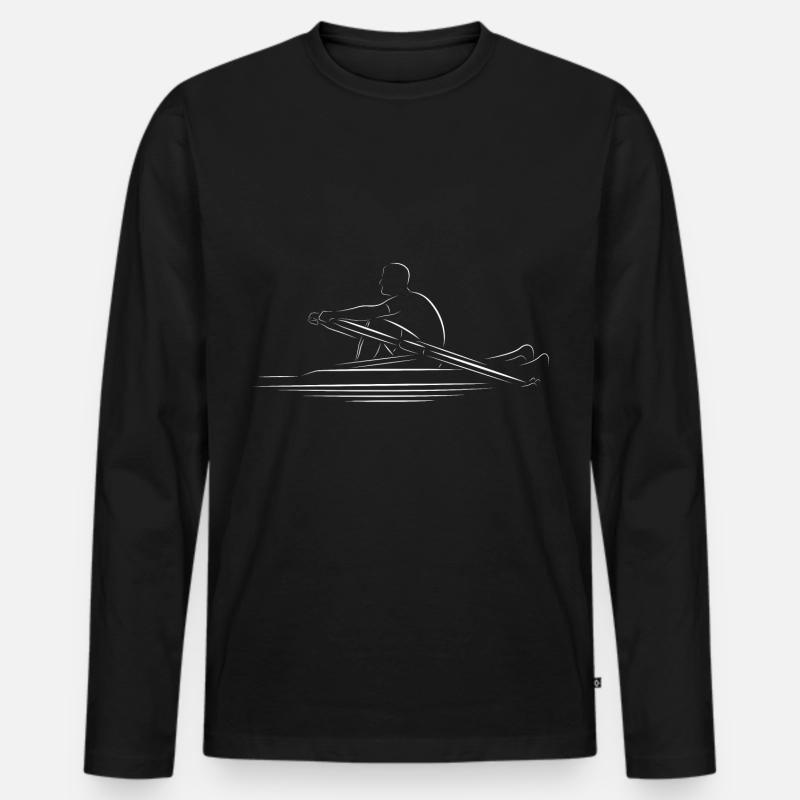 Rudern Ruderer Geschenk Boot Kajak Wassersport see - Männer Premium Bio Langarmshirt - Schwarz