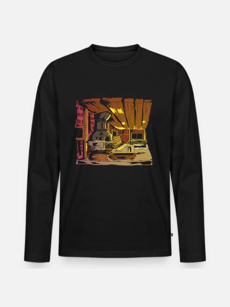 Blacksmith Blacksmith Handmade Forge Forge - Ekologisk långärmad premium-T-shirt herr - svart